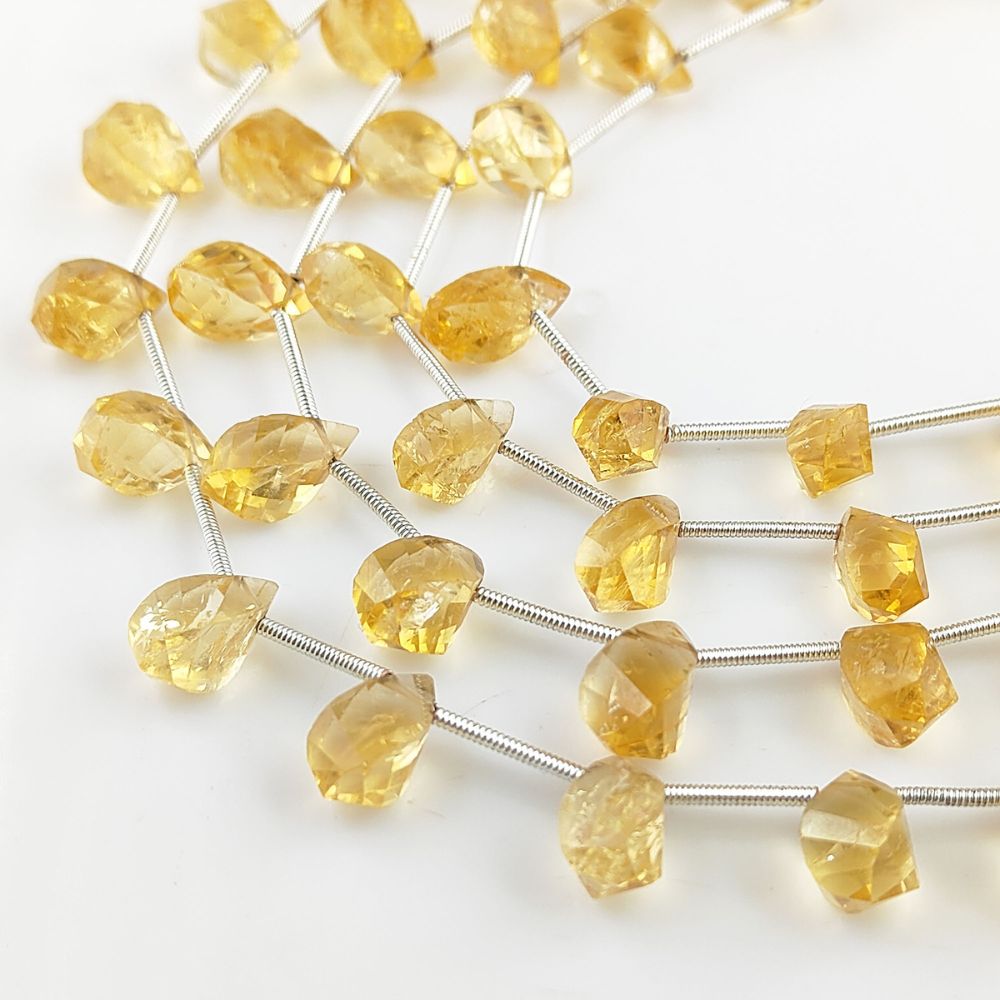 Citrine Gemstone Twisted Briolette Beads for Jewelry Making