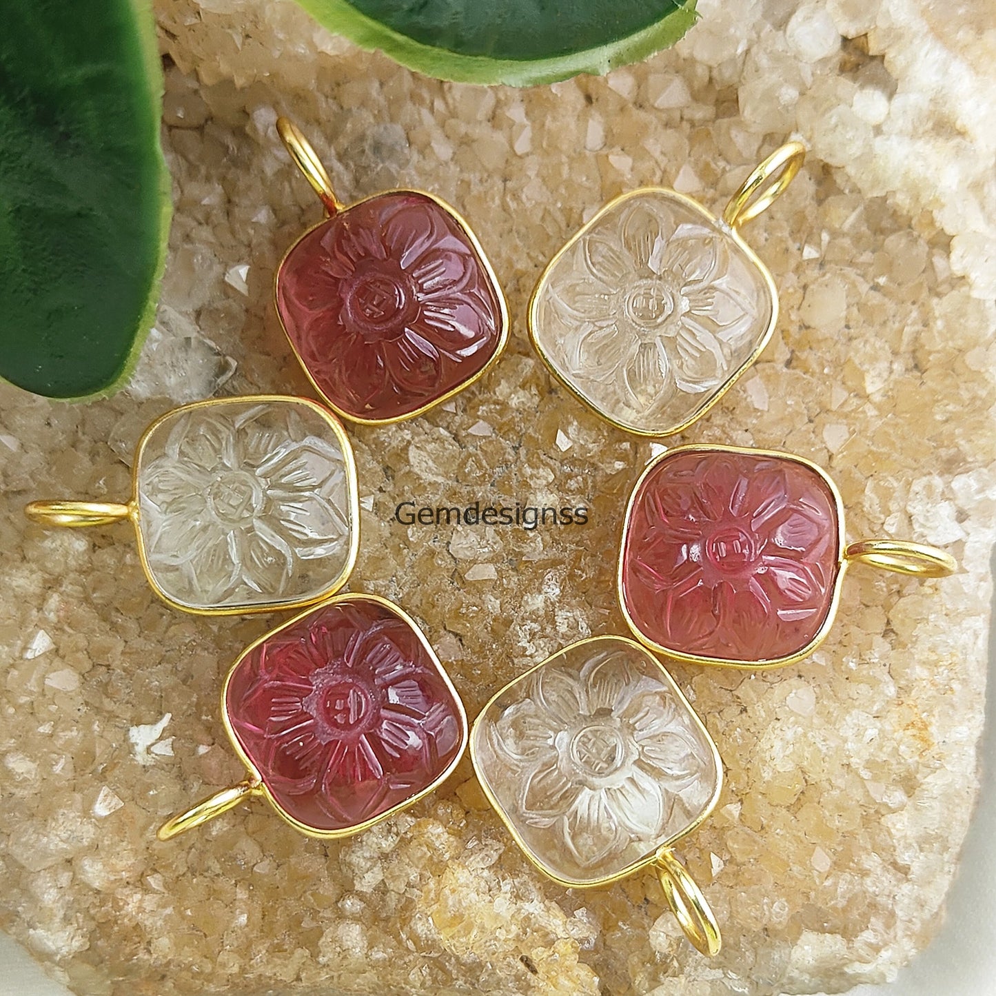 Flower-Carved Crystal Quartz