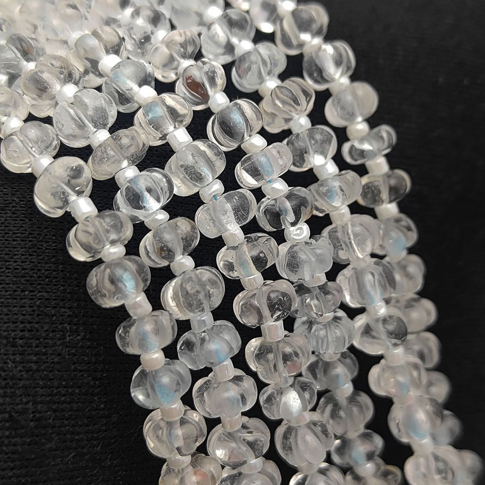 Natural Clear Quartz Pumpkin Beads – Ideal for Bracelets, Necklaces & Creative Crafts