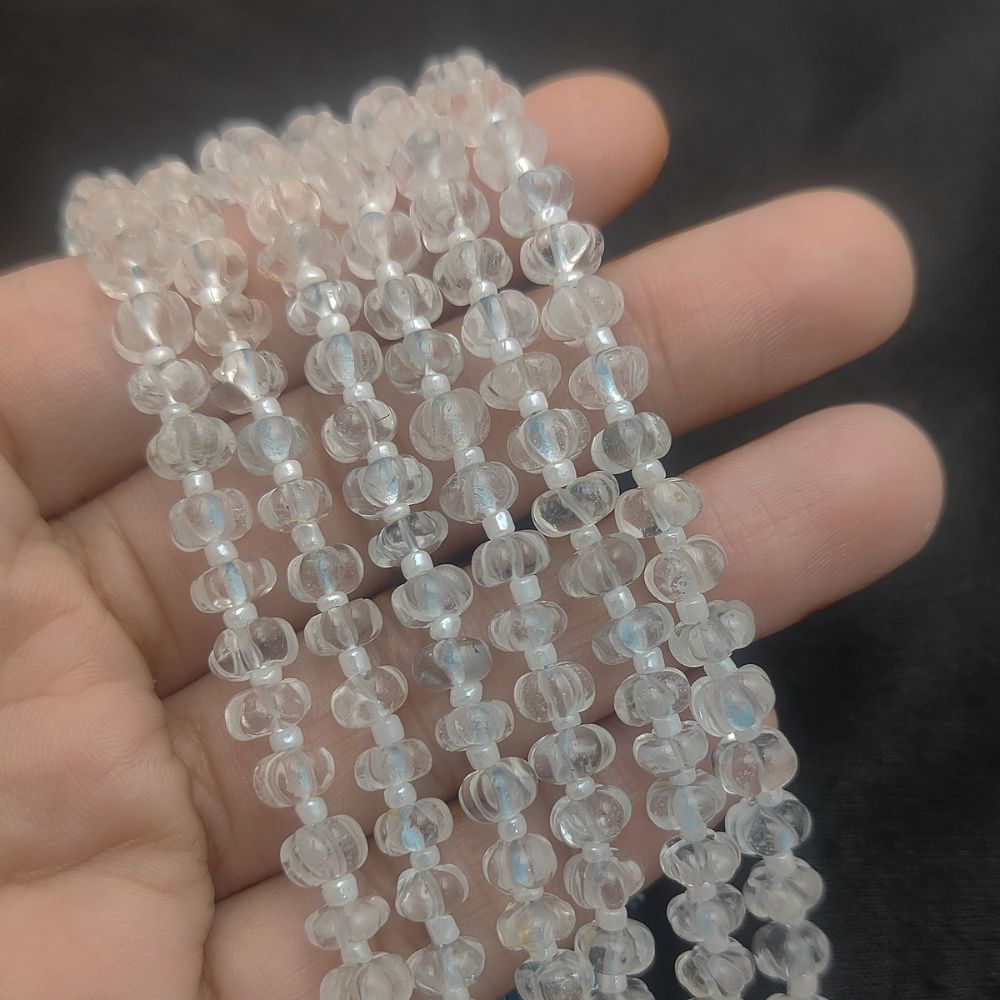 Clear Quartz Pumpkin Beads – Jewelry Making Supplies for Elegant Designs