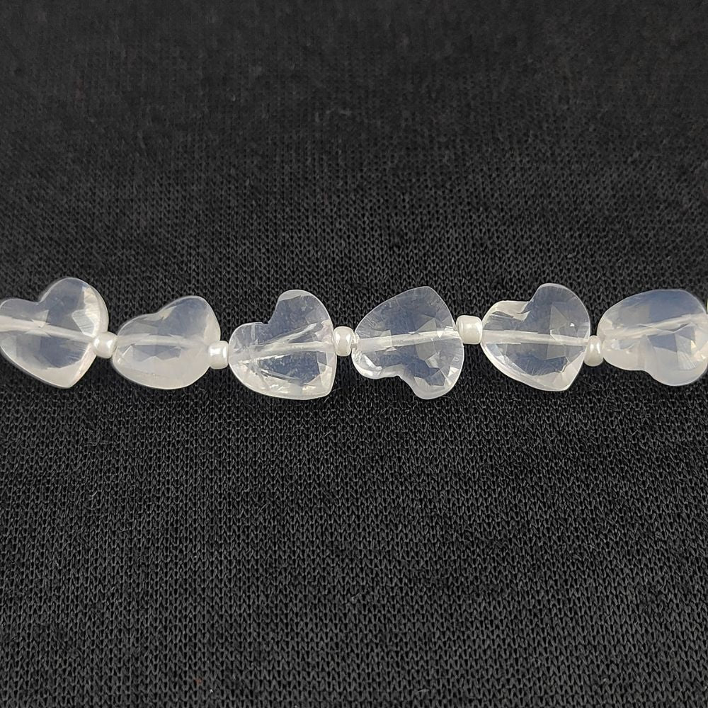 Crystal Clear Ice Quartz Faceted Heart Shape Gemstone Beads Elegant & Unique Jewelry Supplies