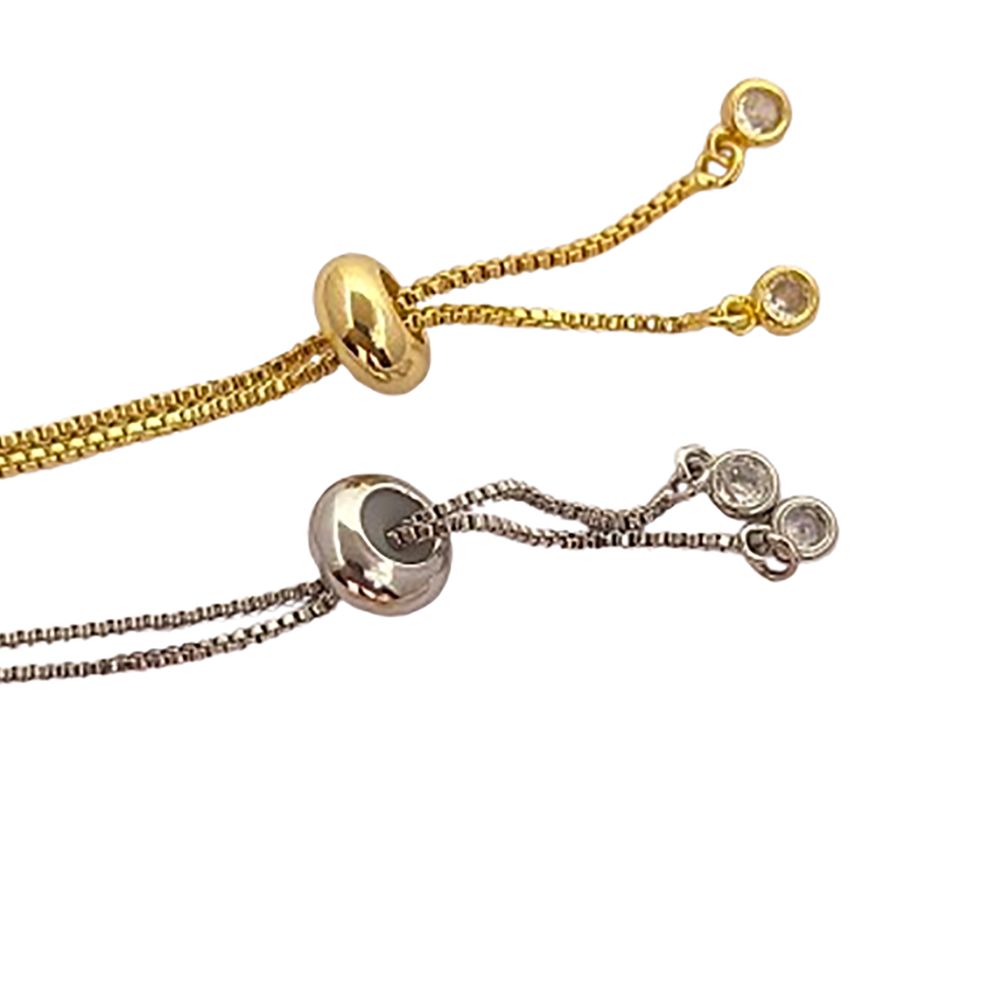 Dainty Blue Cubic Zirconia Tennis Bracelet 18K Gold Plated Prong Set Adjustable Elegant Women Jewelry – Selling Per Piece