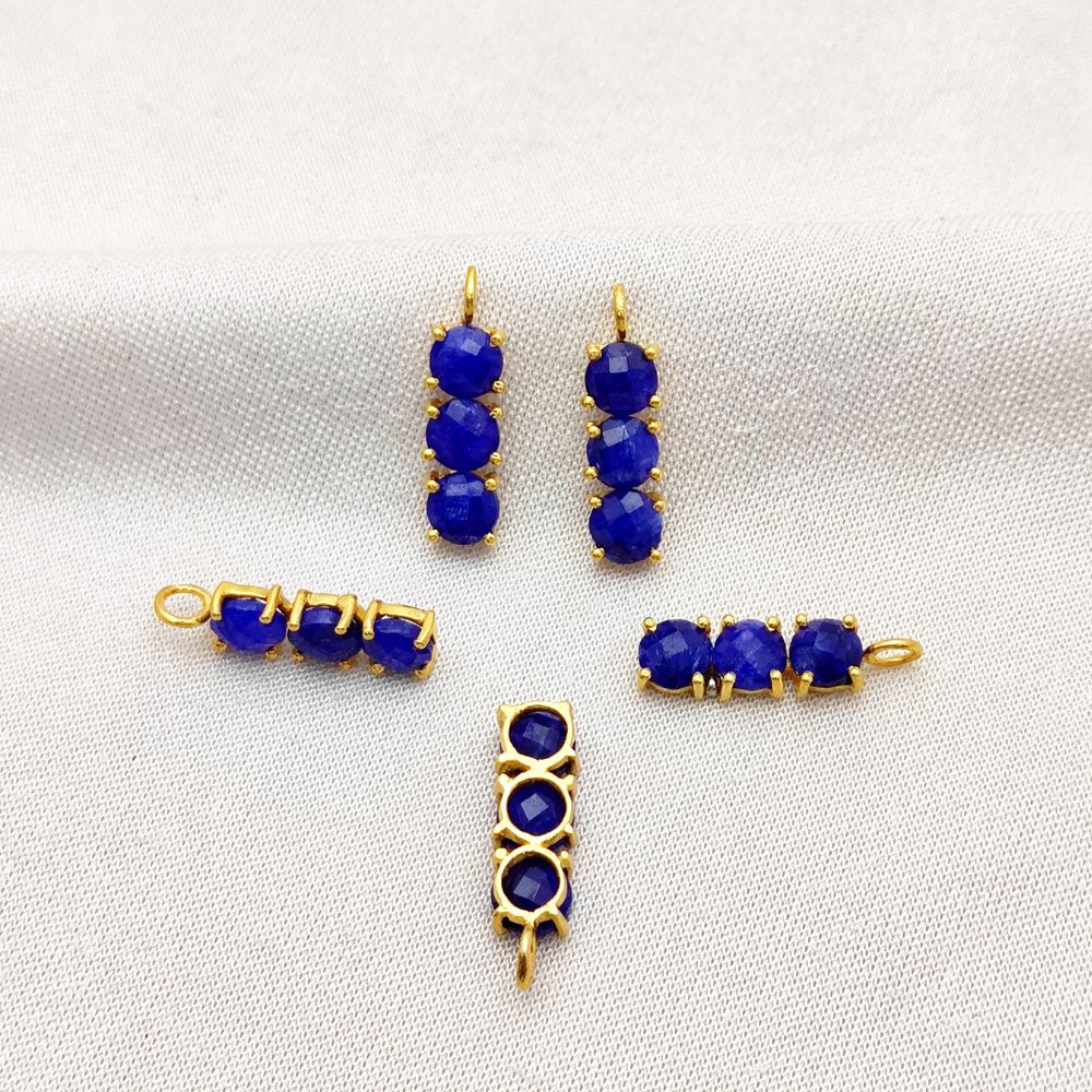 Classic blue gemstone necklace in gold plated sterling silver