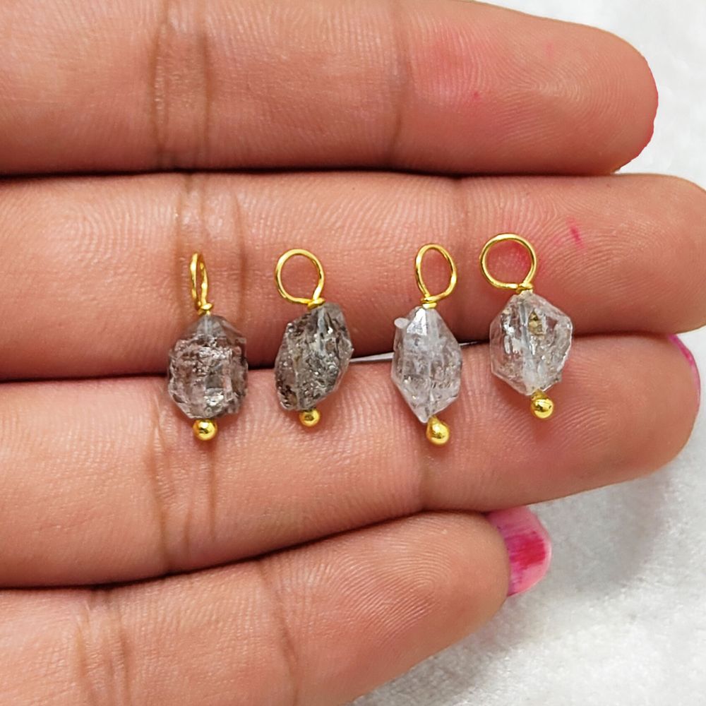 Gold-plated sterling silver Herkimer diamond charm – a unique and delicate addition to any jewelry collection