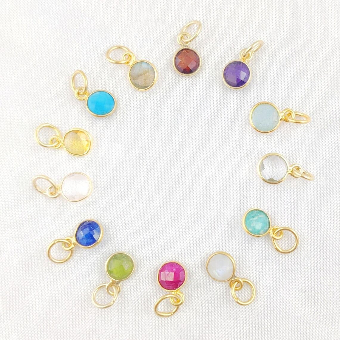 Gold Vermeil & Sterling Silver Labradorite Pendant Handmade 6mm Faceted Gemstone Necklace Charm for Her- Selling Per Piece