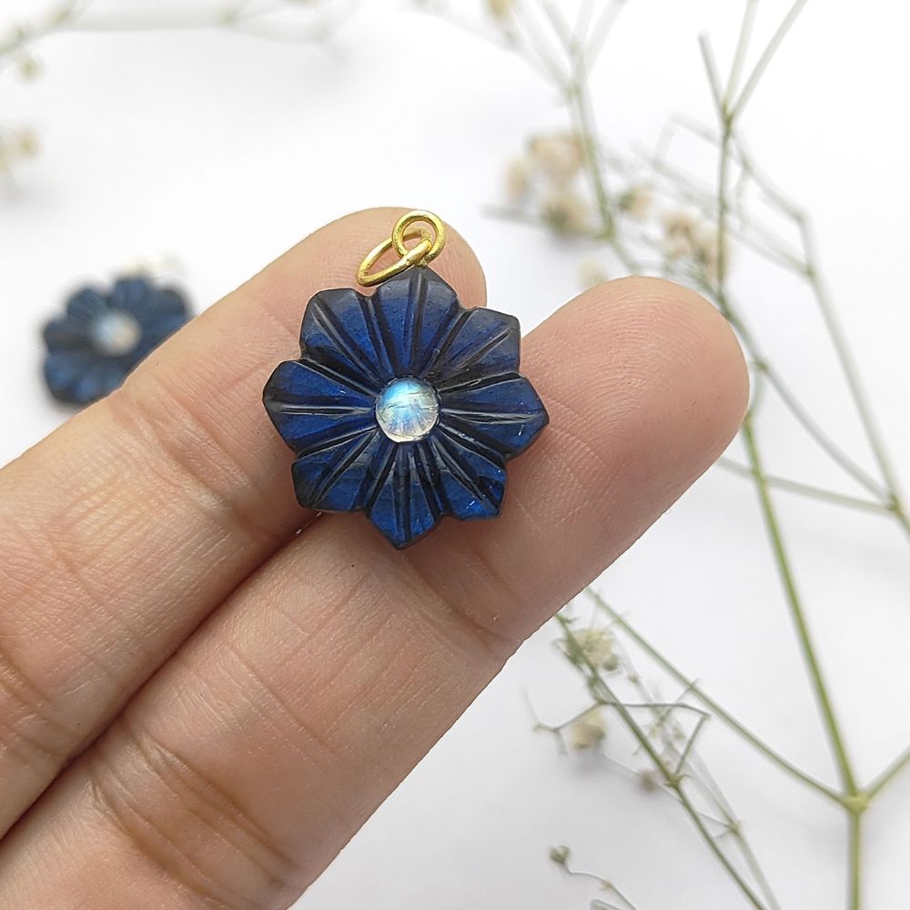 December Birthstone Blue Fire Labradorite Jewelry Charm Handcrafted Gemstone Pendant- Selling Per Piece