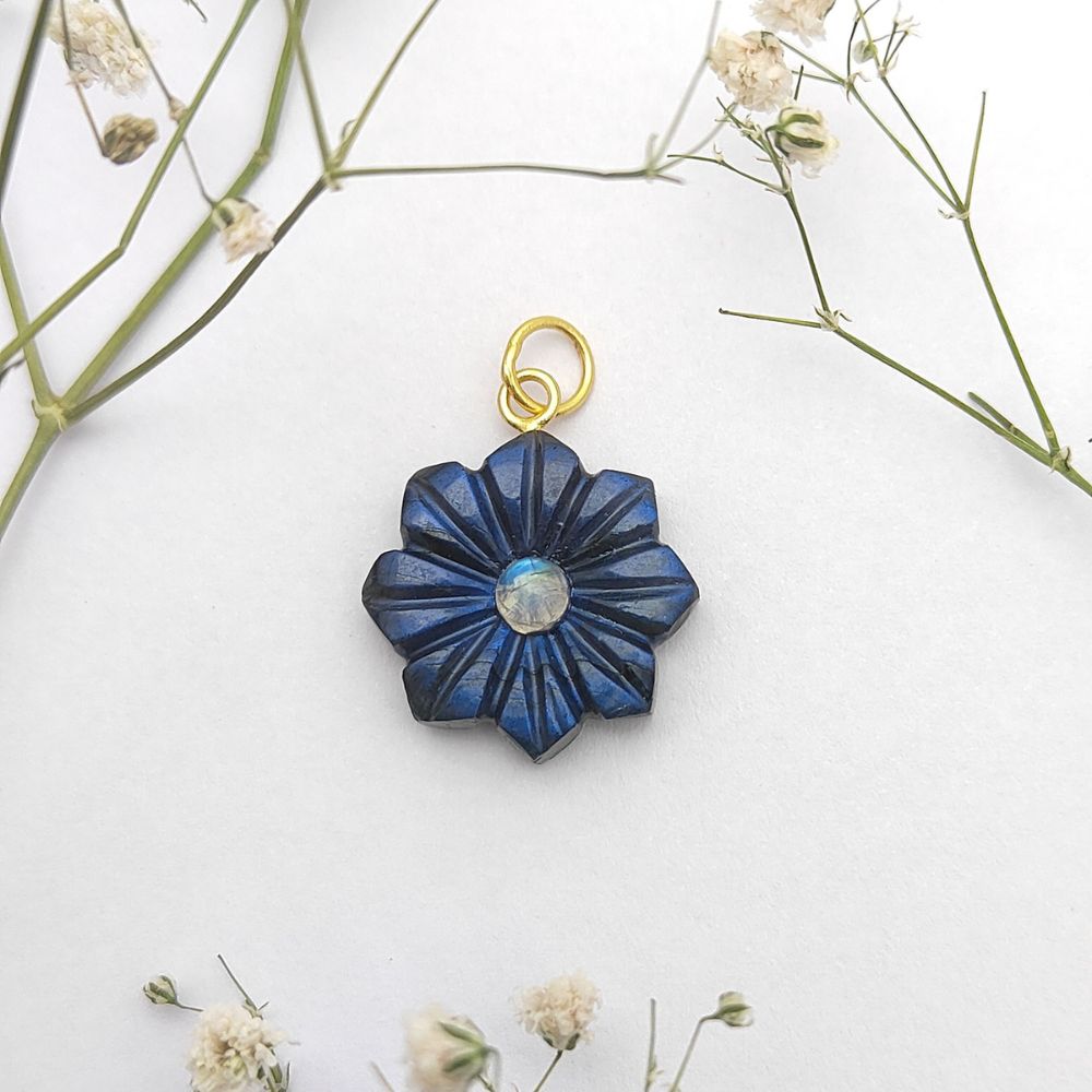 December Birthstone Blue Fire Labradorite Jewelry Charm Handcrafted Gemstone Pendant- Selling Per Piece