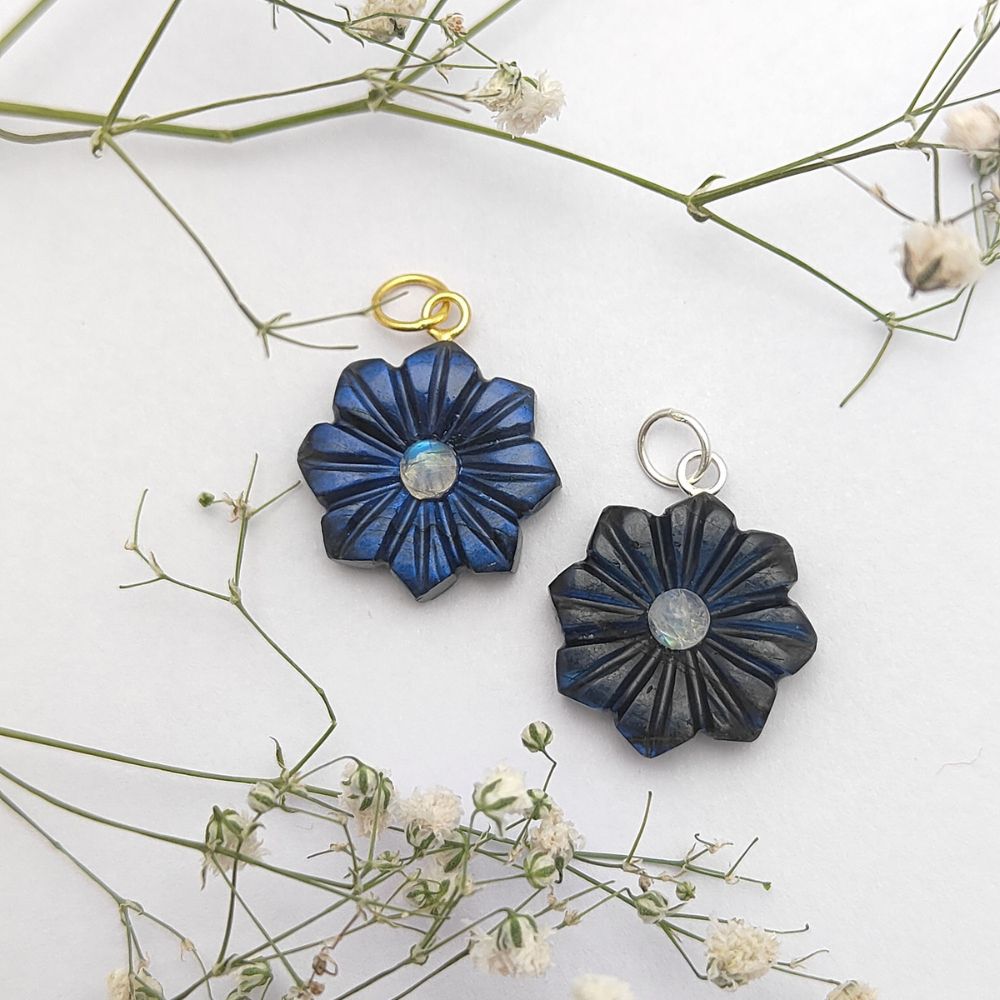 December Birthstone Blue Fire Labradorite Jewelry Charm Handcrafted Gemstone Pendant- Selling Per Piece