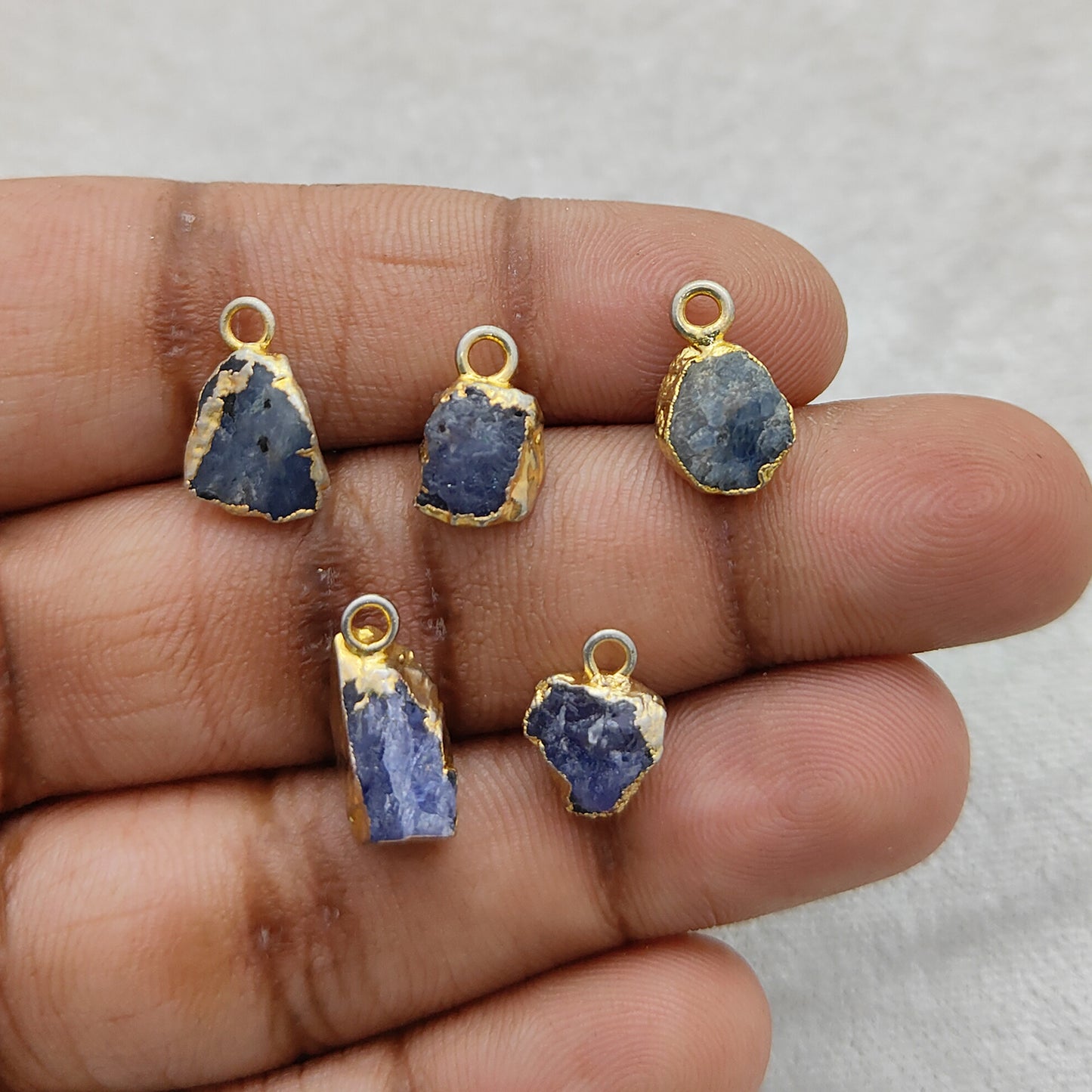 Raw Tanzanite Pendant Gold Electroplated December Birthstone Handcrafted Minimalist Jewelry- Selling Per Piece