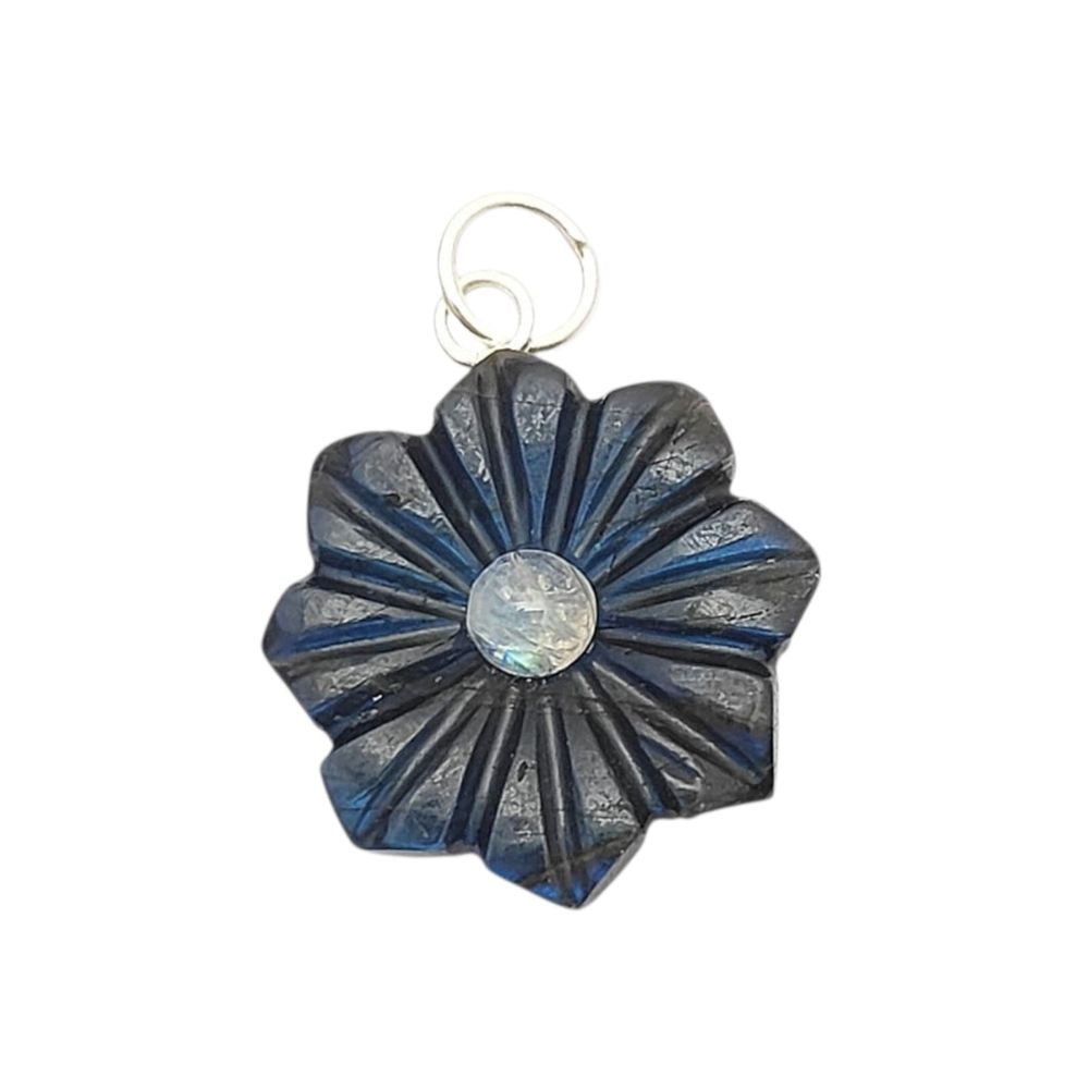 Colorful Multi-Gemstone Flower Pendant Handmade Jewelry Charm for Women & Girls- Selling Per Piece