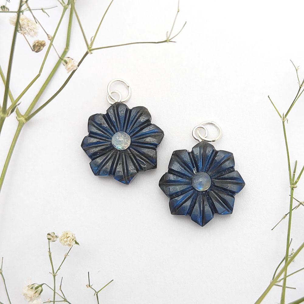 December Birthstone Blue Fire Labradorite Jewelry Charm Handcrafted Gemstone Pendant- Selling Per Piece