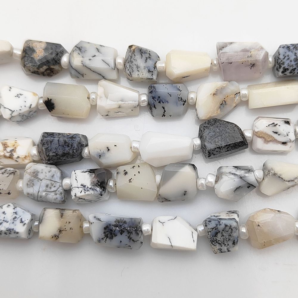 Dendrite Opal Loose Beads 5-12mm Faceted Nugget Gemstones for Unique Handmade Creations