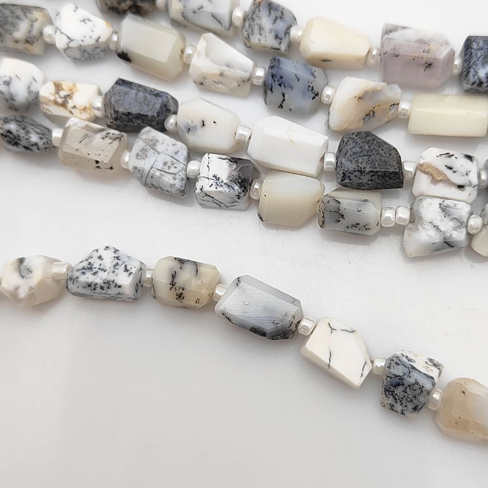 Dendrite Opal Loose Beads 5-12mm Faceted Nugget Gemstones for Unique Handmade Creations