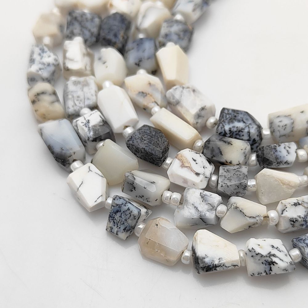 Dendrite Opal Loose Beads 5-12mm Faceted Nugget Gemstones for Unique Handmade Creations