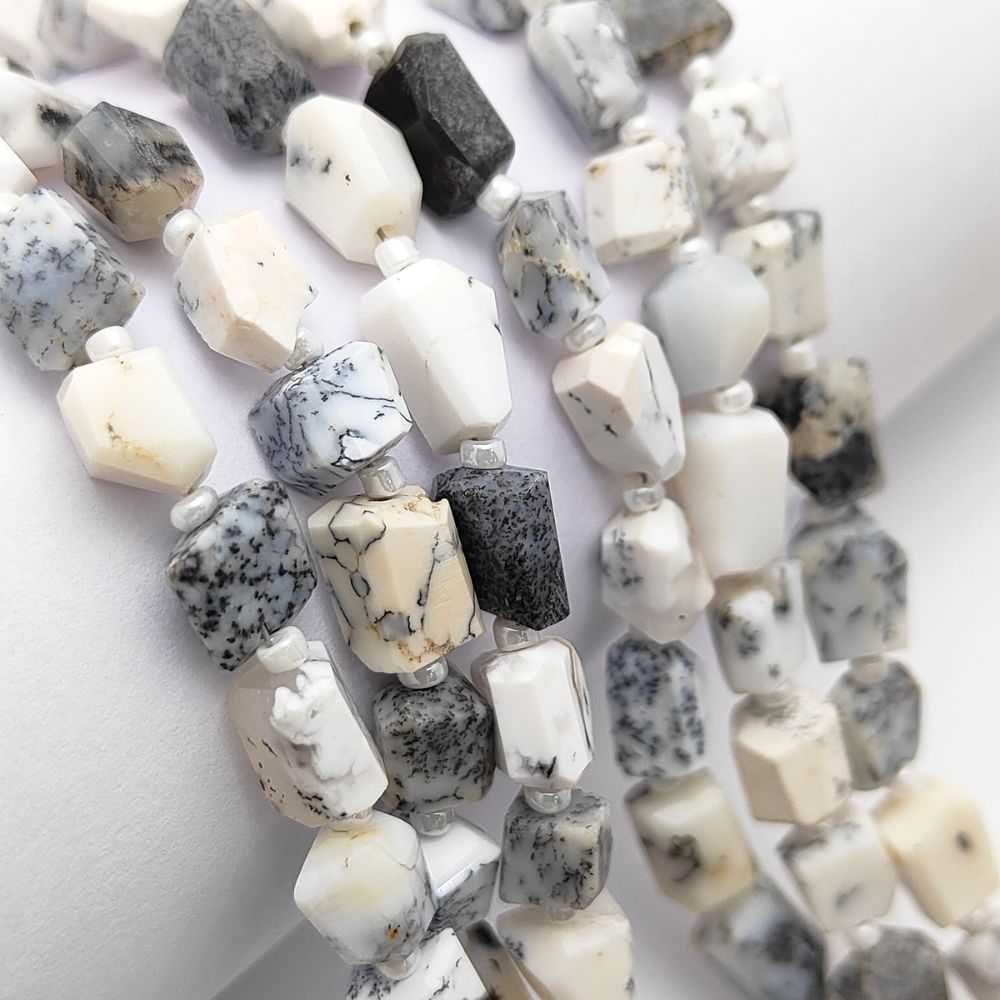 Dendrite Opal Loose Beads 5-12mm Faceted Nugget Gemstones for Unique Handmade Creations