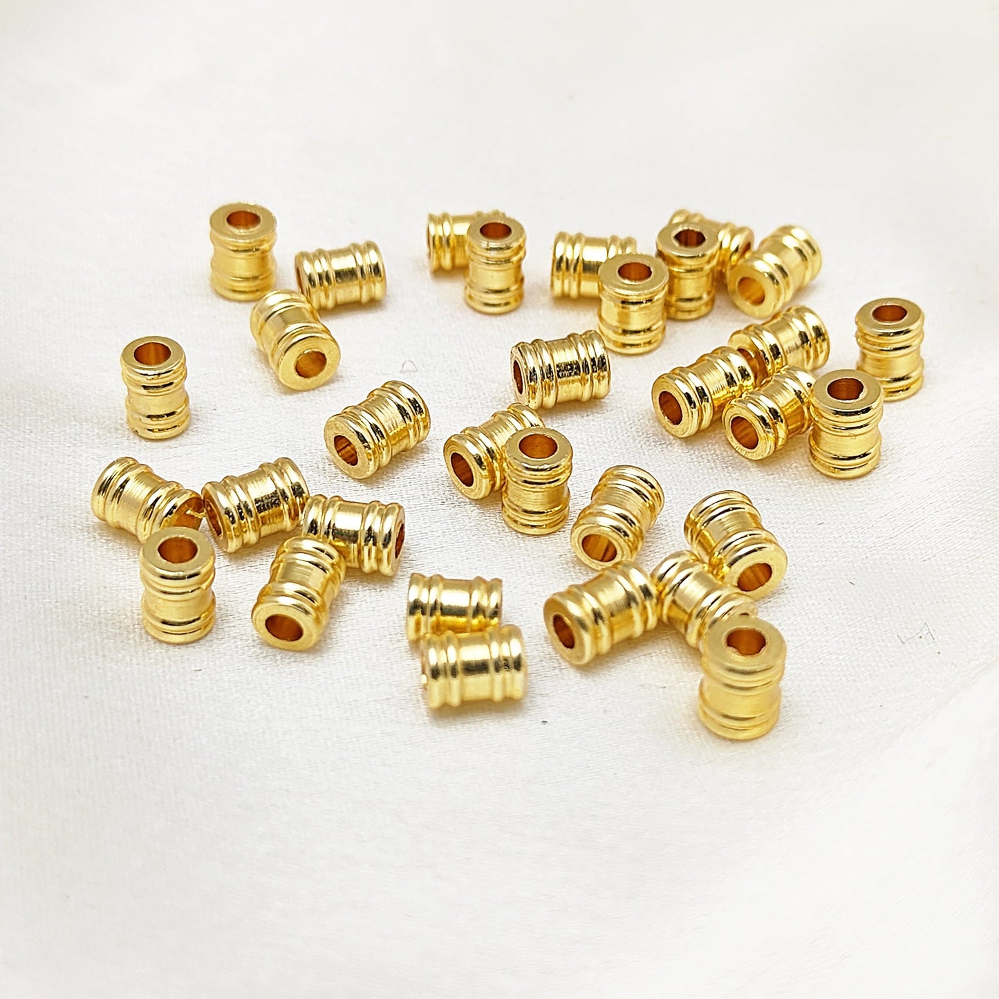 Brass spacer beads in drum shape for DIY jewelry