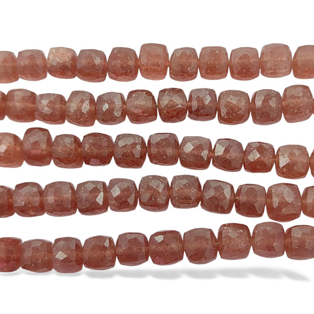 Elegant Pink Strawberry Quartz Faceted Gemstone Beads, Natural Blush Pink Beads for DIY Jewelry, Bracelets & Necklaces – Selling Per Strand