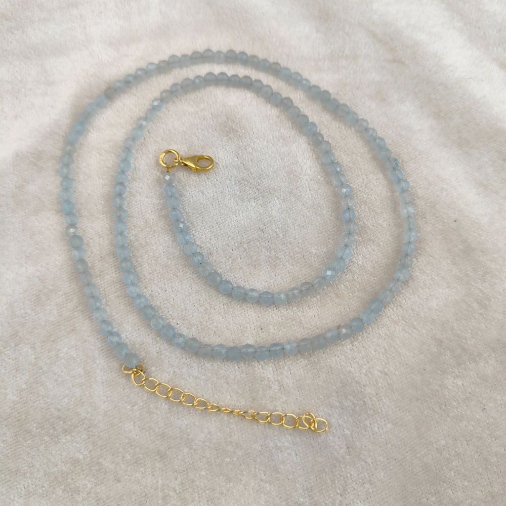 Faceted Blue Aquamarine Gemstone Necklace – Perfect Gift for Her