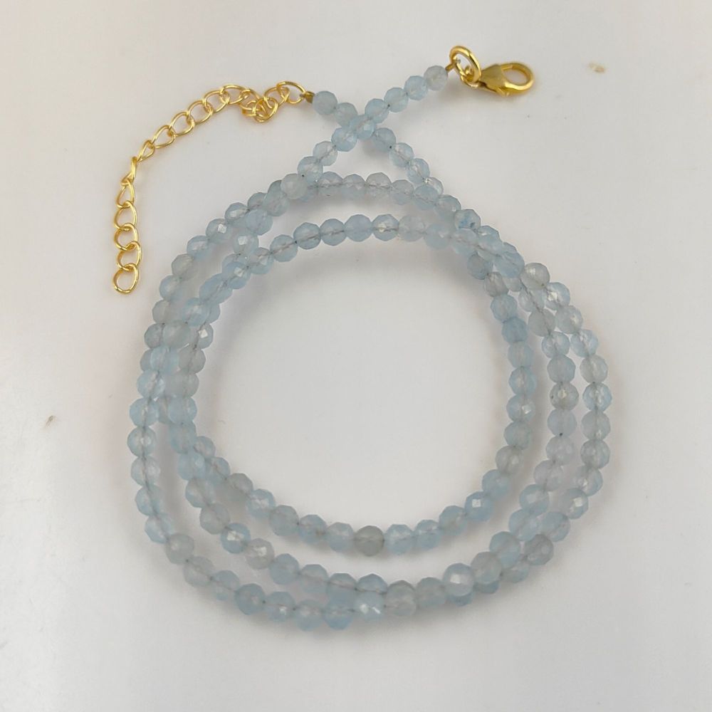 Gold Plated Sterling Silver Aquamarine Necklace for Women