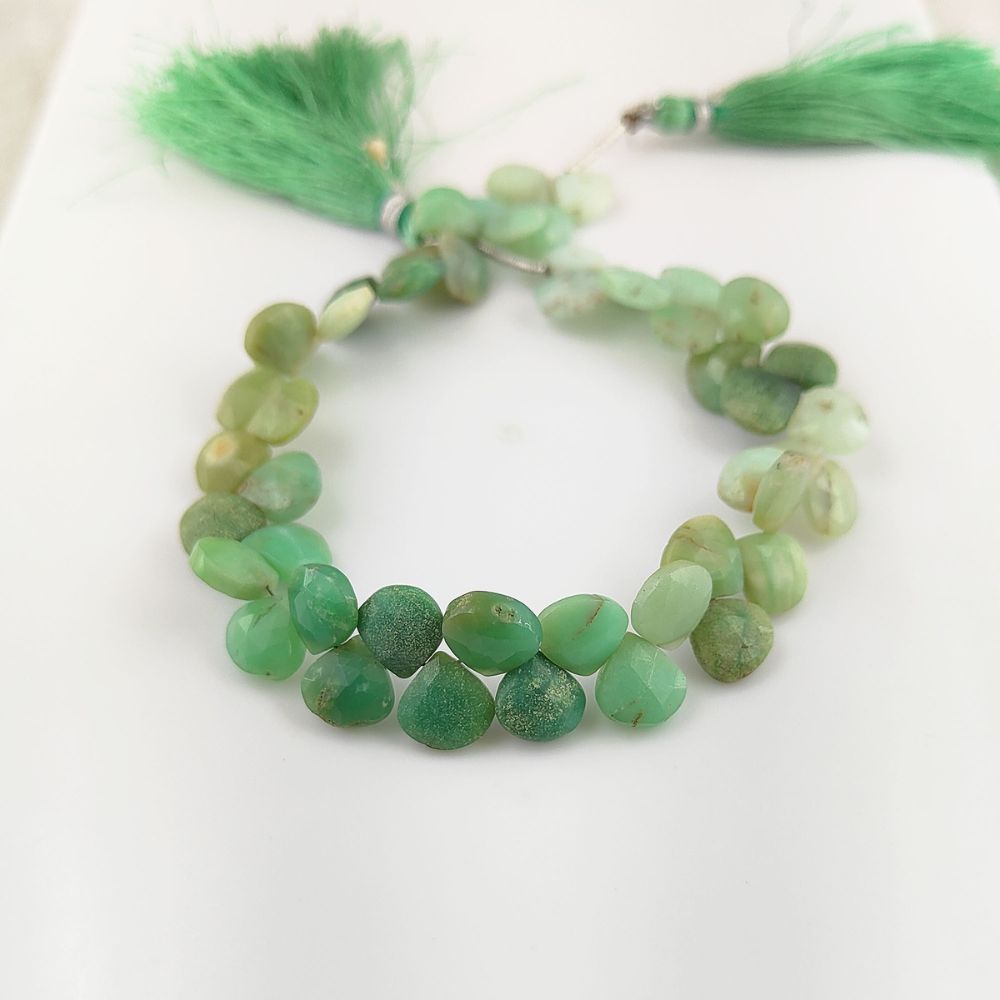 Green Chrysoprase Beads – Beautiful Heart Shaped Stones for Necklace and Bracelet Making