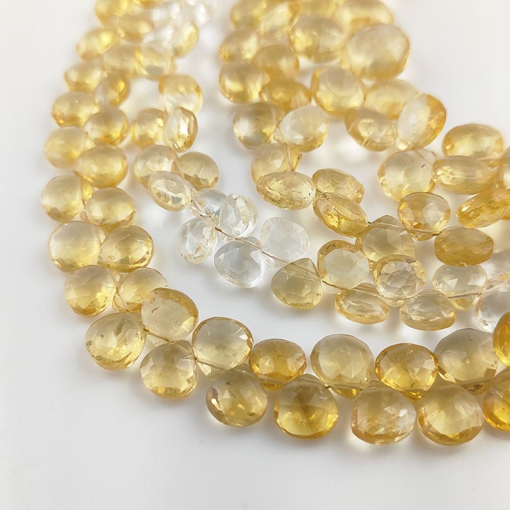 Citrine Heart Shape Beads – Beautiful Golden Yellow Stones for Custom Jewelry Making
