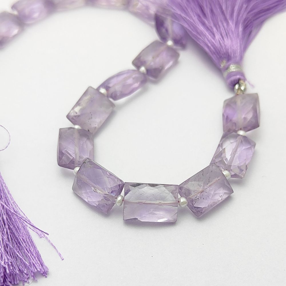 February Birthstone Pink Amethyst Rectangle Beads Loose Stones for Handmade Accessories