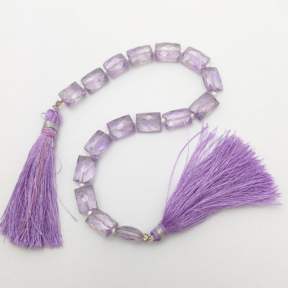 February Birthstone Pink Amethyst Rectangle Beads Loose Stones for Handmade Accessories