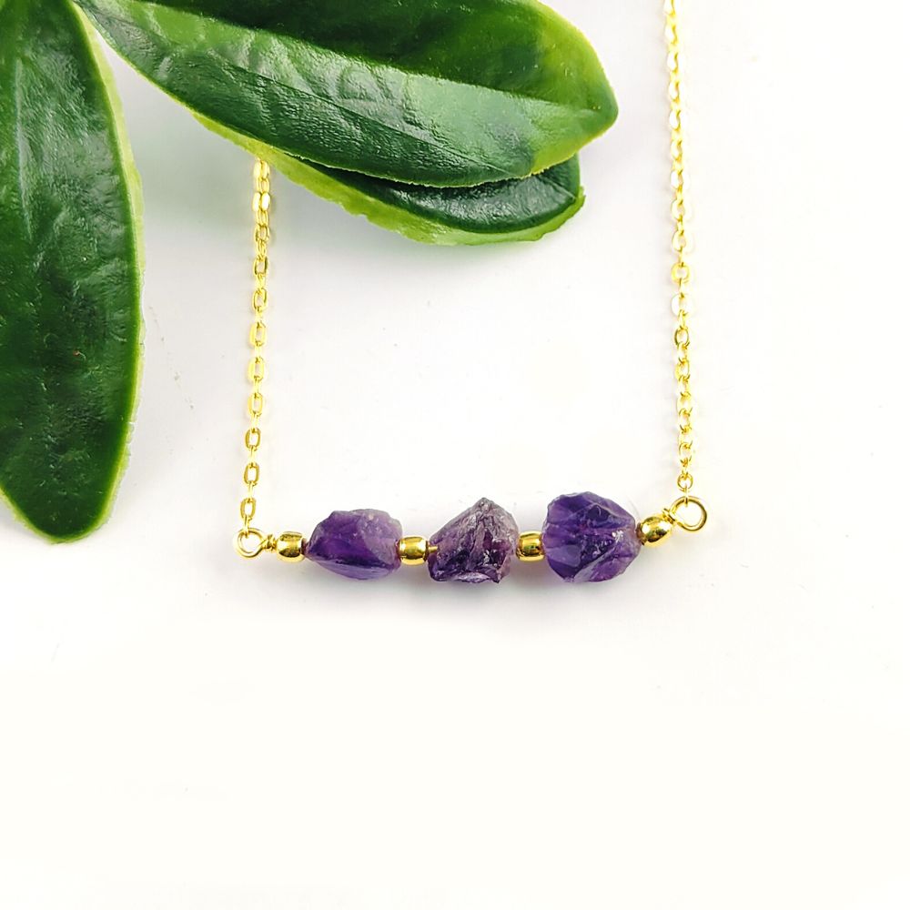 Raw Amethyst Crystal Necklace – Elegant Handmade Jewelry for Women