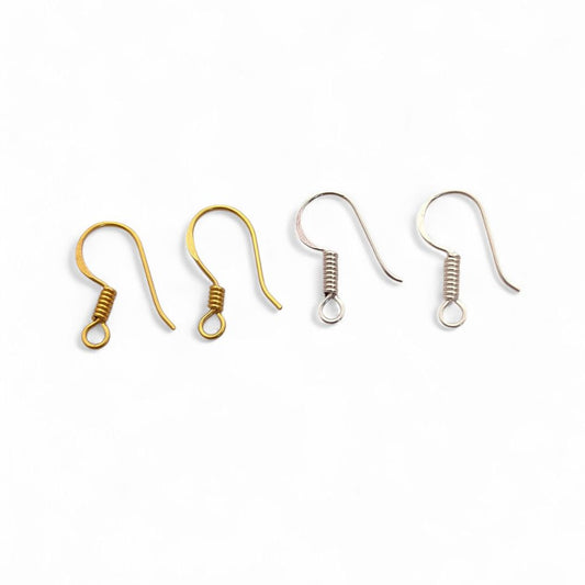French Hook Earring Wires Gold Plated, Waterproof Silver Ear Wires for DIY Jewelry, Crafts & Handmade Designs Great Gift for Jewelry Makers