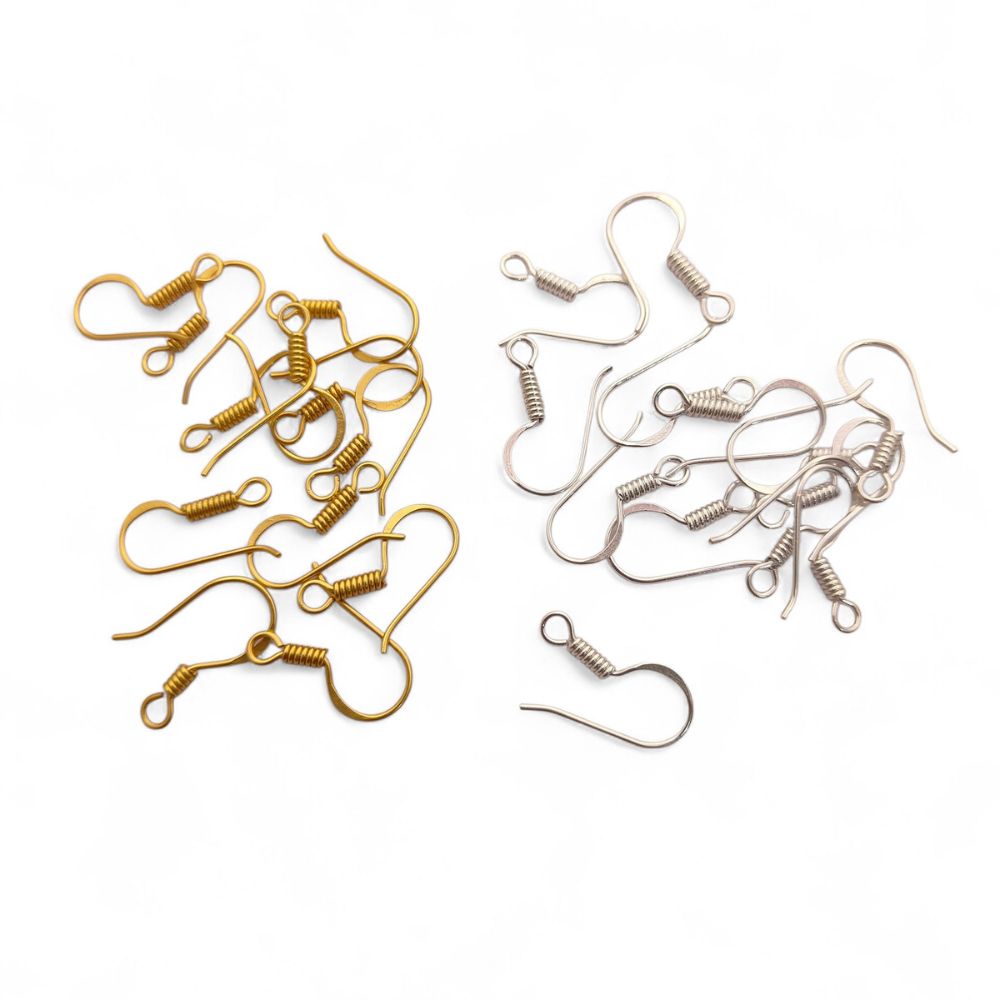 French Hook Earring Wires Gold Plated, Waterproof Silver Ear Wires for DIY Jewelry, Crafts & Handmade Designs Great Gift for Jewelry Makers