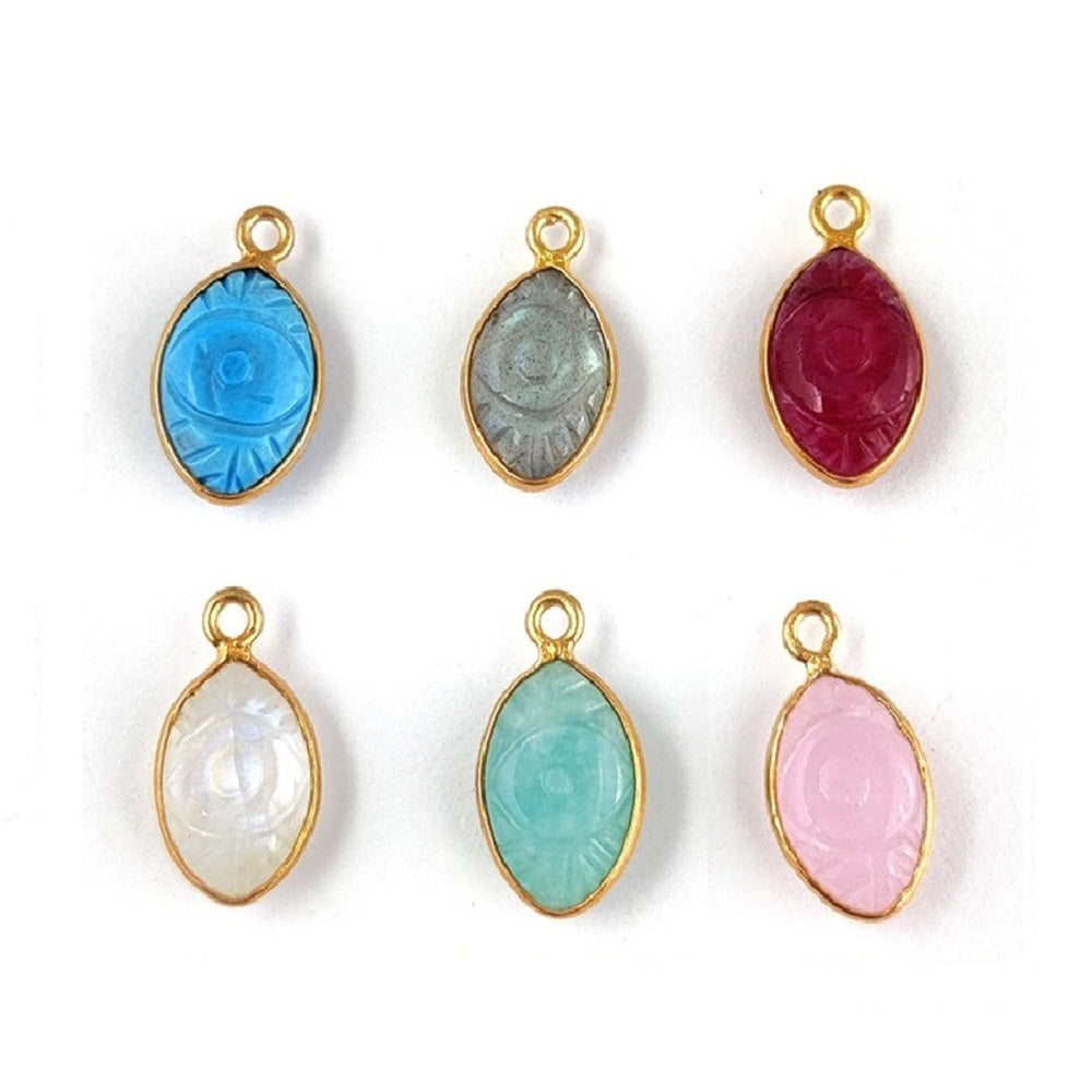 Carved Bezel Set Gemstone Connector