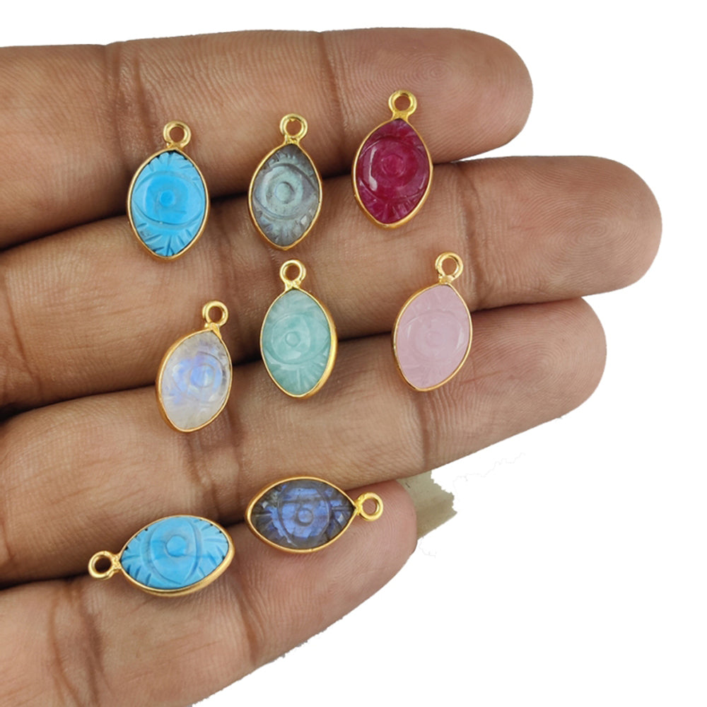 Marquise Shape Turquoise Evil Eye Gemstone