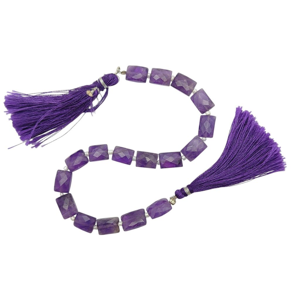 Genuine Amethyst Flat Rectangle Beads Purple Gemstones for Elegant Jewelry Design