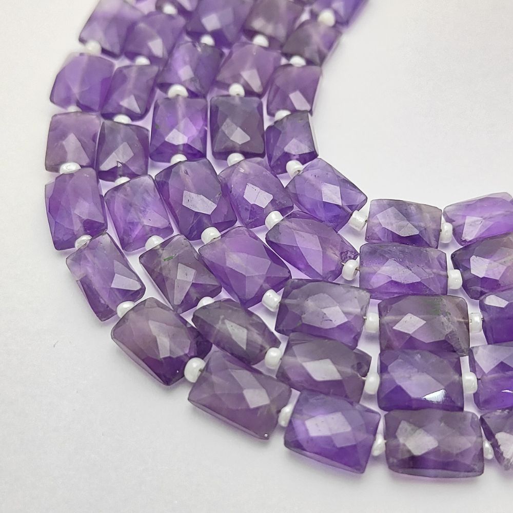 Genuine Amethyst Flat Rectangle Beads Purple Gemstones for Elegant Jewelry Design