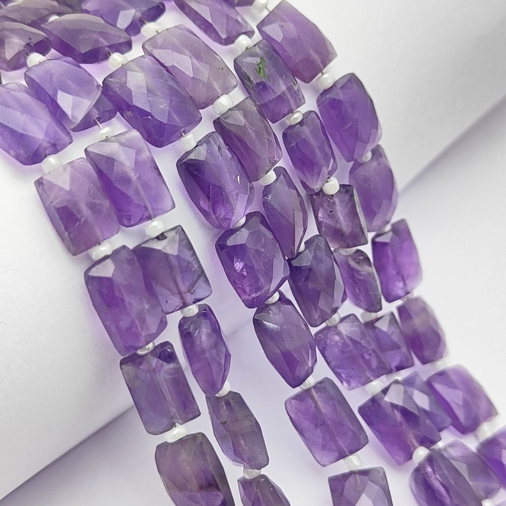 Genuine Amethyst Flat Rectangle Beads Purple Gemstones for Elegant Jewelry Design