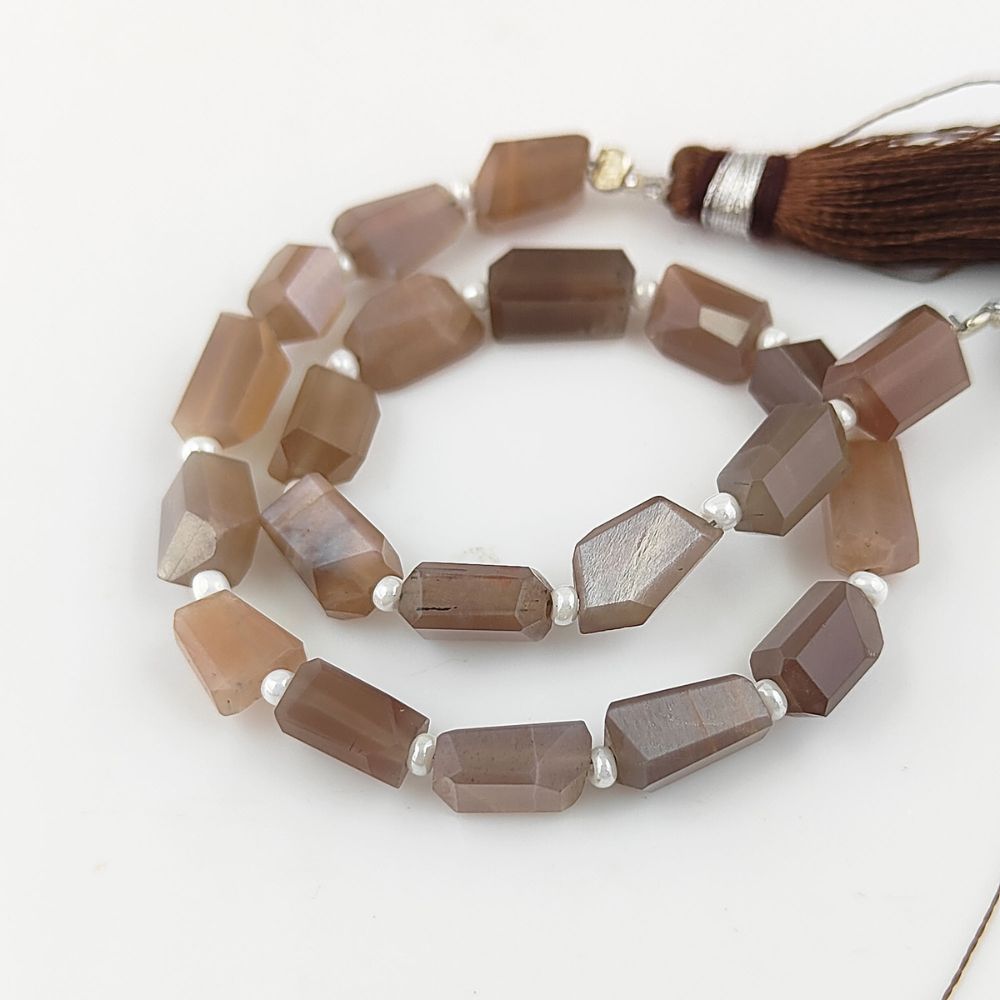 Genuine Chocolate Moonstone Faceted Nugget Beads 5-12mm Unique Gemstones for Jewelry & Crafting