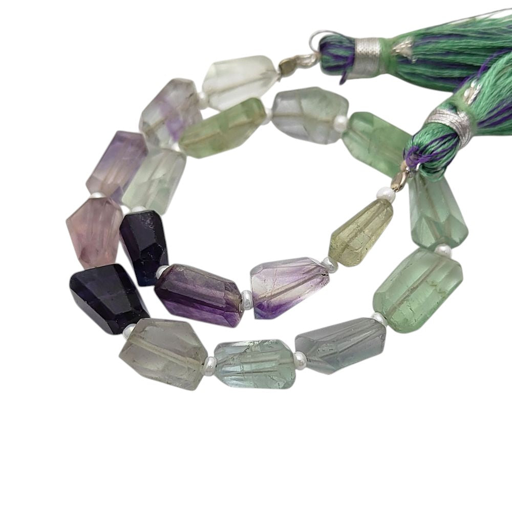 Genuine Multi Fluorite Nugget Beads Faceted 5-12mm Multi-Hued Gemstones for DIY Jewelry & Beading