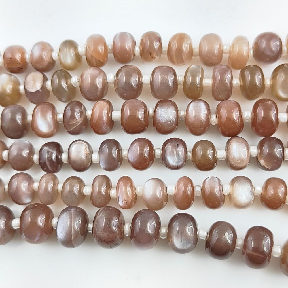 Smooth Chocolate Moonstone Beads – Elegant & Earthy