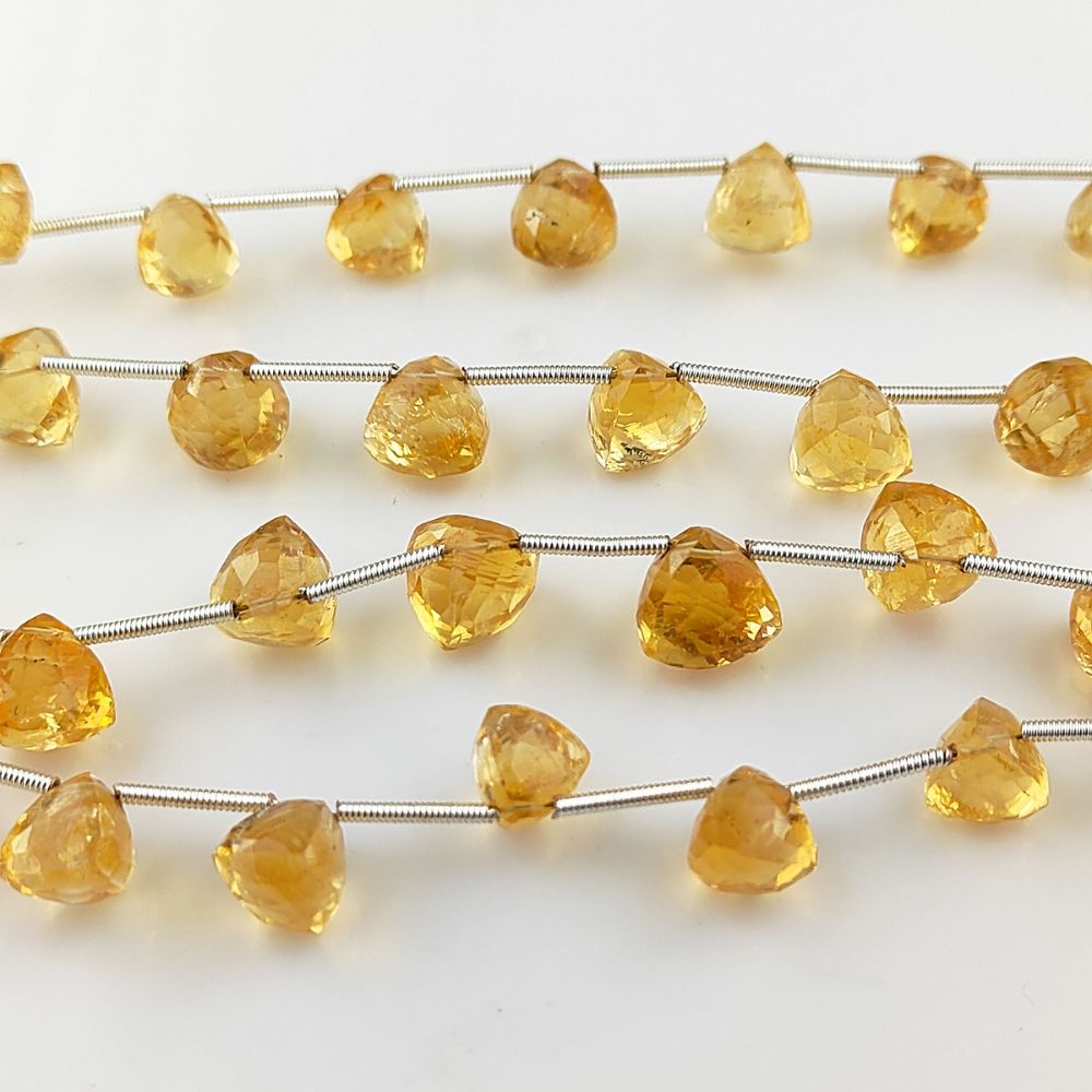 Genuine Citrine Trillion Shape Faceted Beads for Jewelry Making