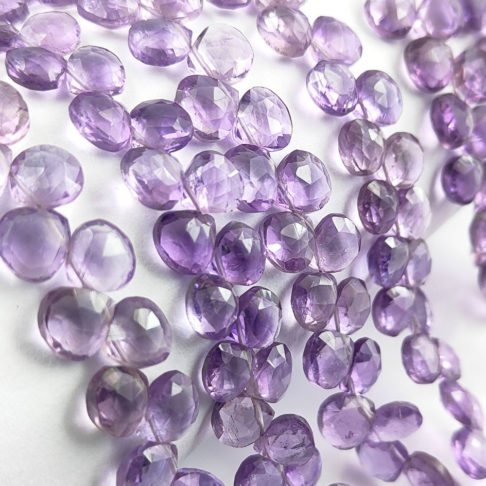 Pink Amethyst Heart Beads – Romantic Gemstones for Handmade Jewelry