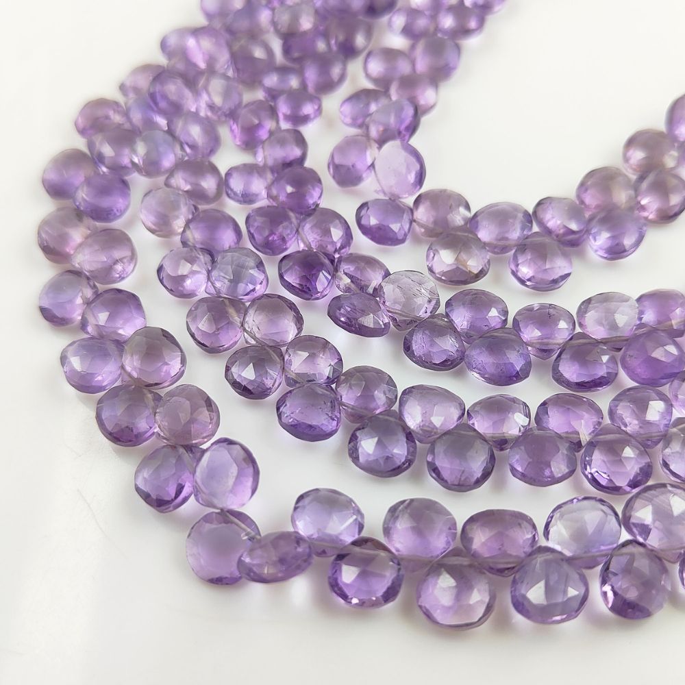 Soft Pink Amethyst Heart Beads – Genuine Gemstones for Elegant Jewelry Designs