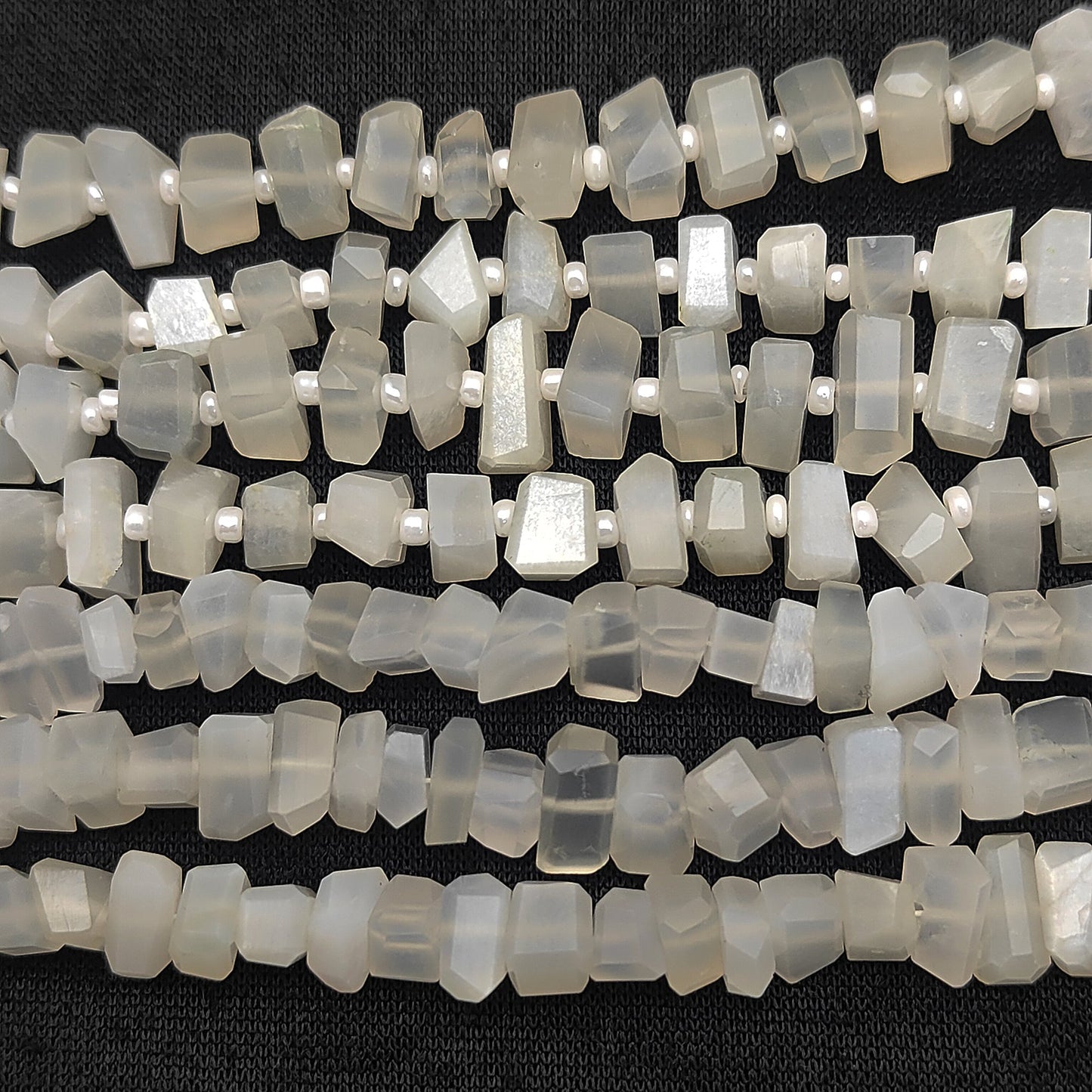 Natural White Moonstone Beads – Irregular Nugget Shapes