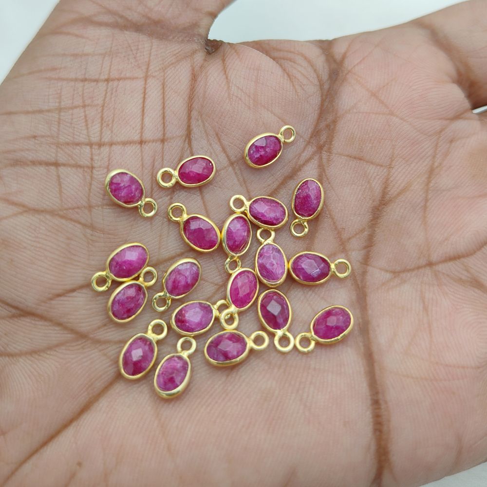 Elegant July birthstone necklace with gold-plated ruby charm