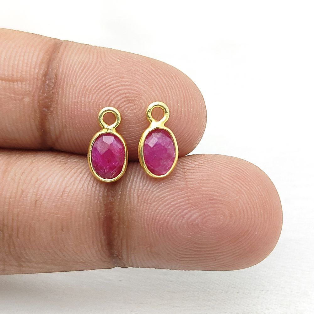 Dainty ruby pendant necklace with deep red gemstone