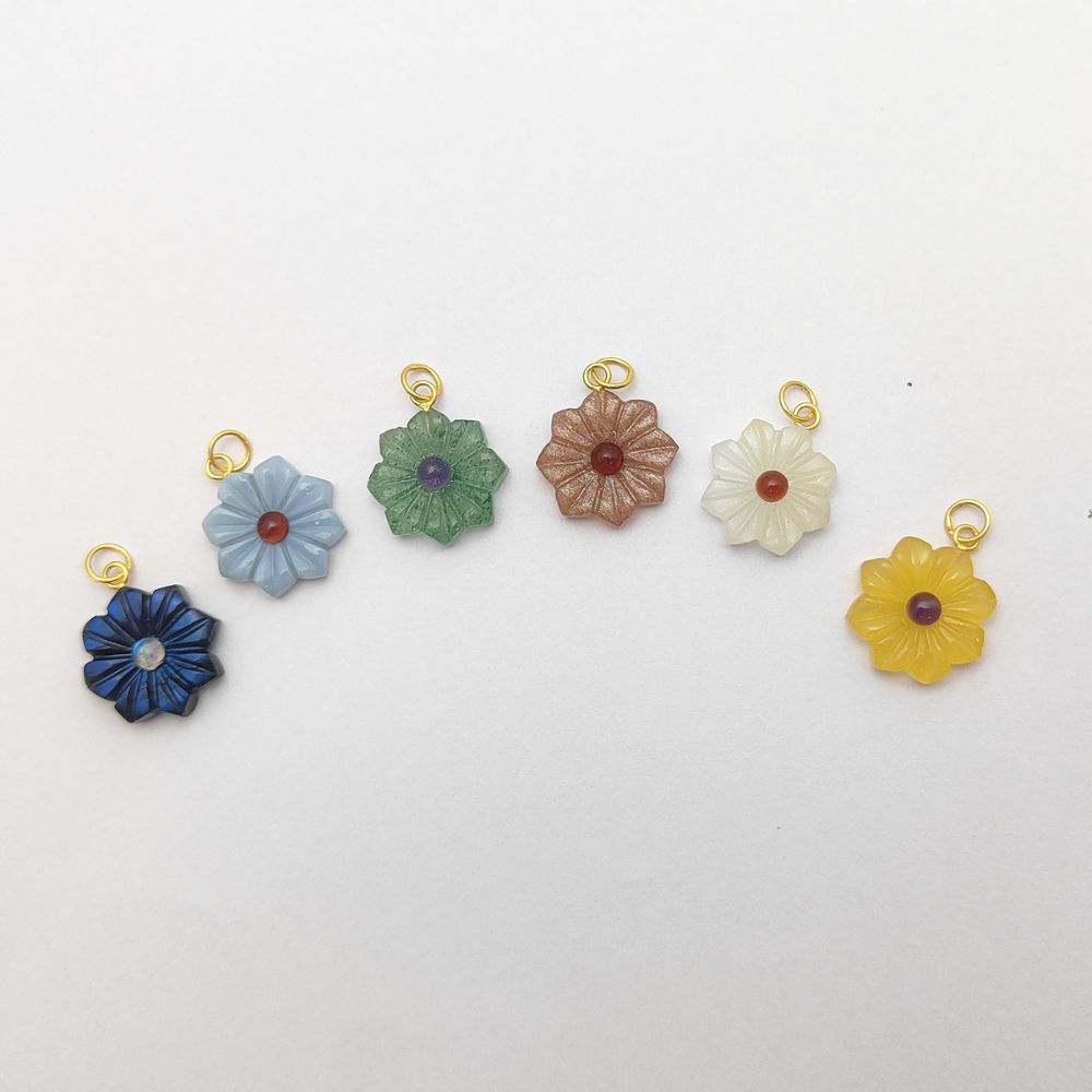 Dainty White Moonstone Necklace Charm – Feminine Floral Jewelry Piece