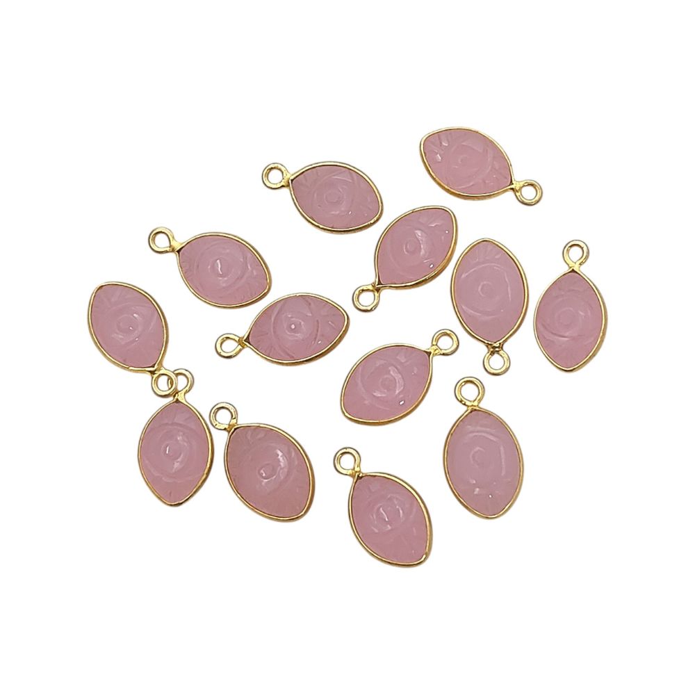 Gold Plated Sterling Silver Evil Eye Charm Pendant Handmade Spiritual Gemstone Jewelry- Selling Per Piece