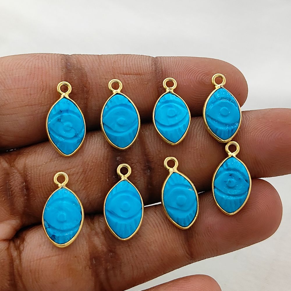Gold Plated Sterling Silver Turquoise Pendant Handmade Spiritual Healing Jewelry- Selling Per Piece