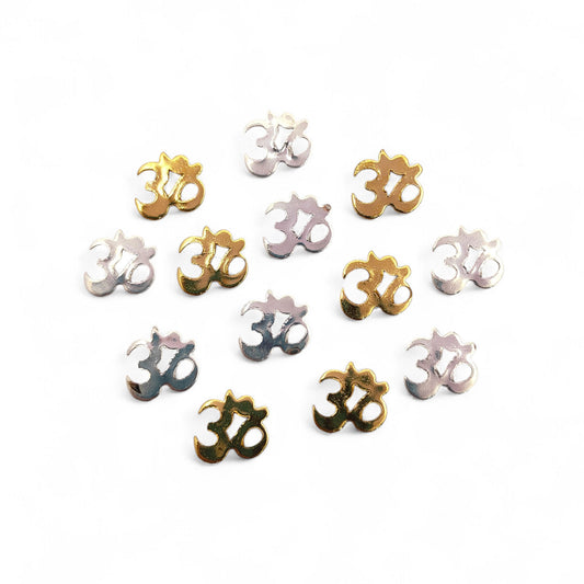 Gold Plated Tiny Om Charm for Jewelry Making DIY Yoga & Meditation Symbol, Hindu Jewelry Findings for Bracelet, Necklace & Earring Crafts- Selling 5 Pieces