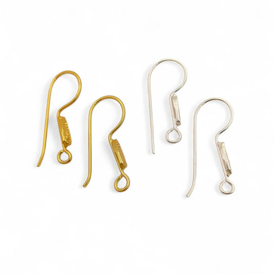 Gold Plated & Silver French Hook Earwires Fancy Earring Components for Handmade Jewelry- Selling by Pair