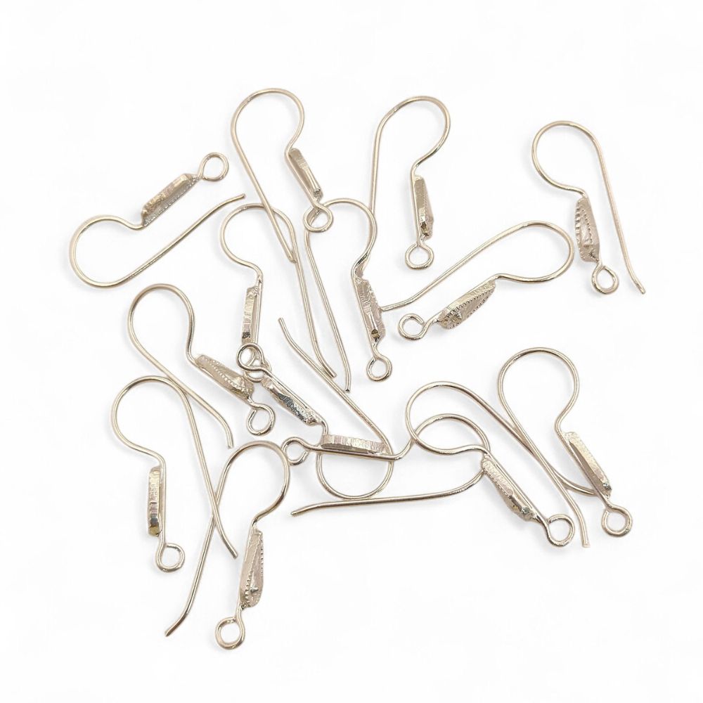 Gold Plated & Silver French Hook Earwires Fancy Earring Components for Handmade Jewelry- Selling by Pair
